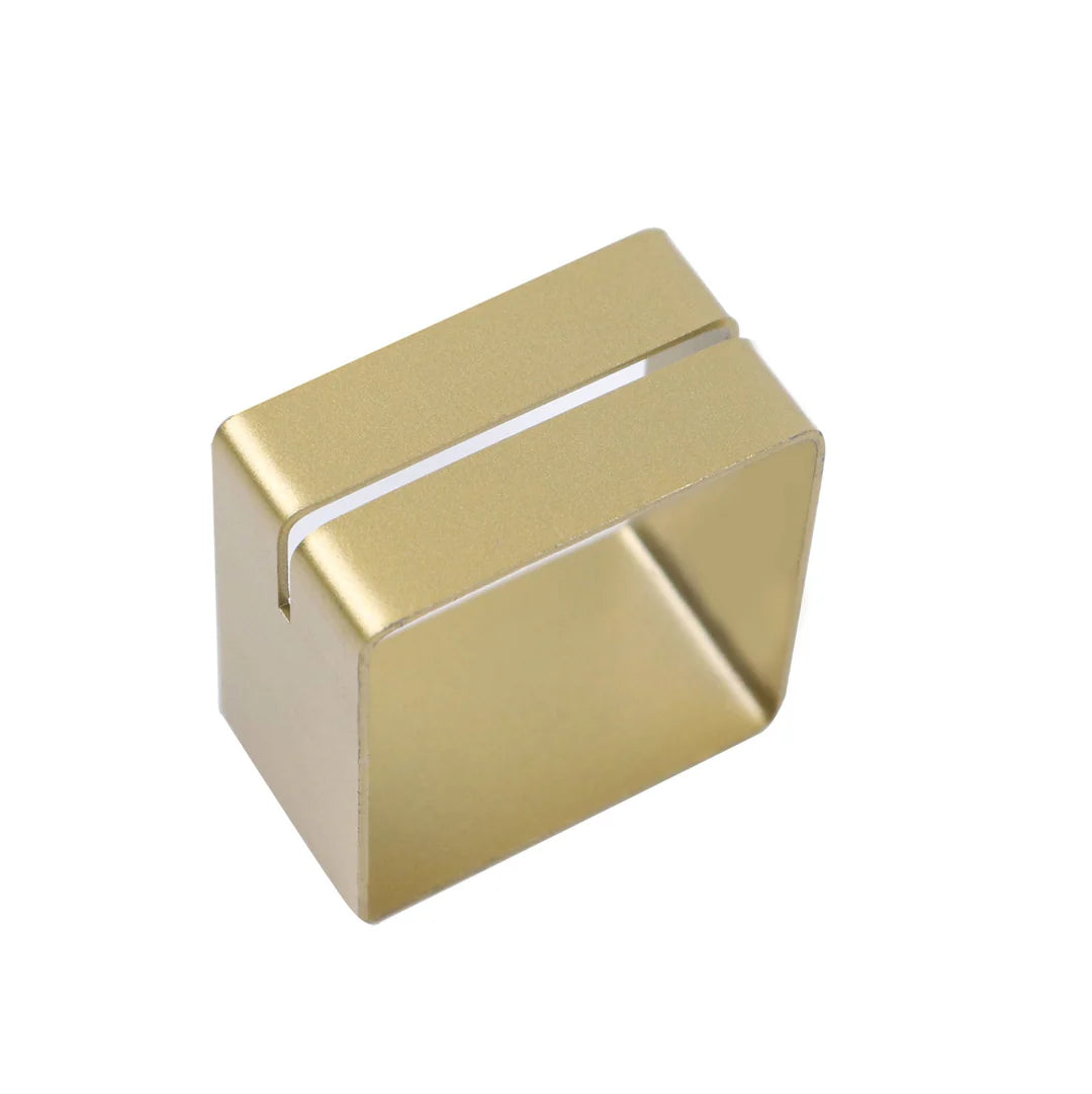 Matte Gold Metal Square Napkin Ring with Place Holder