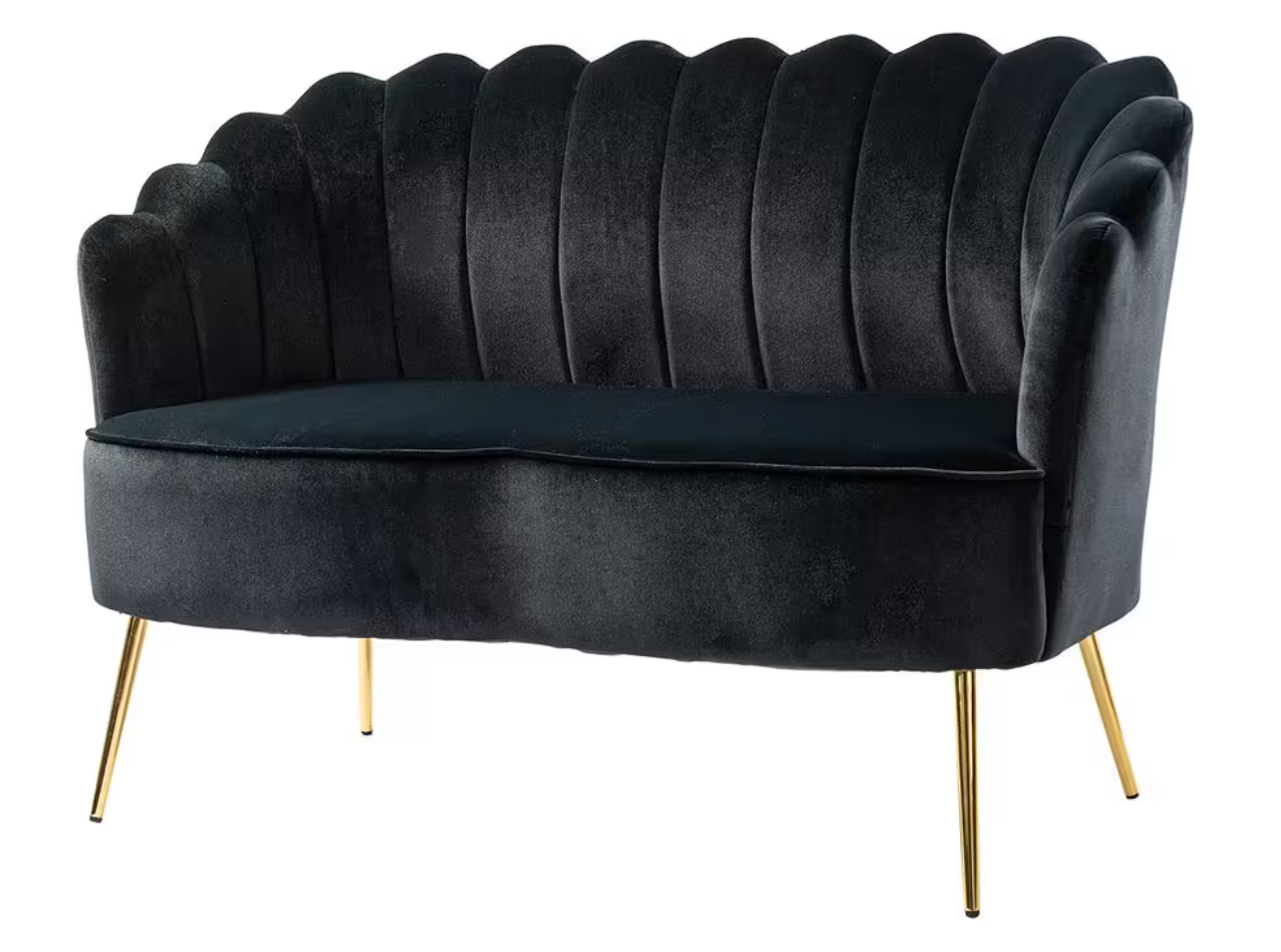 Black Velvet Love Seat