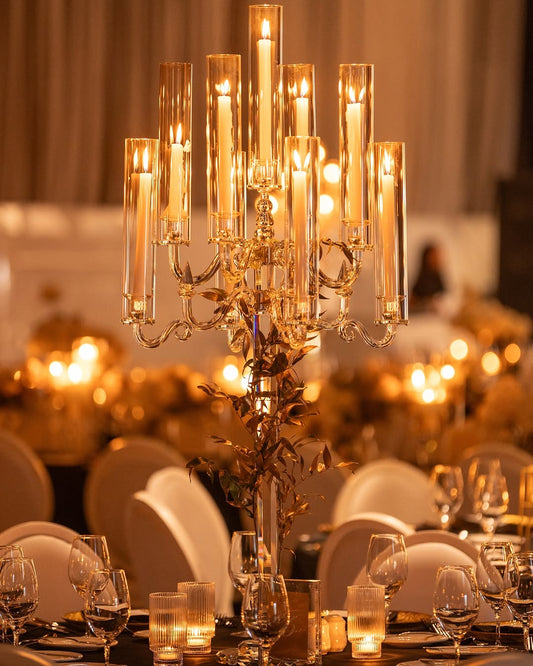 9 Armed Acrylic Candelabra - Chandelier Style