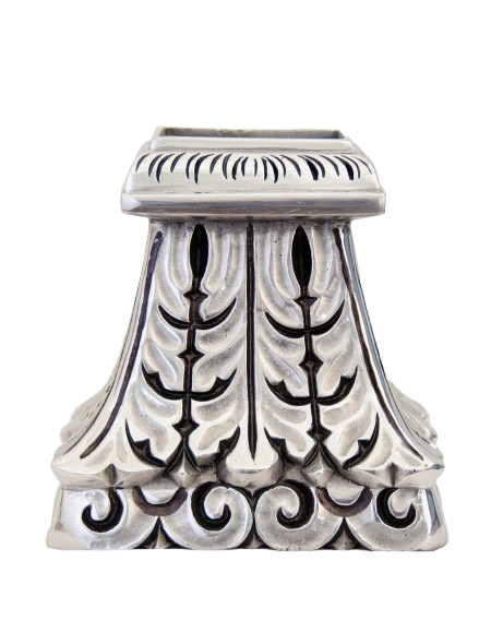 Silver Large Base w/ Design Candle Holder