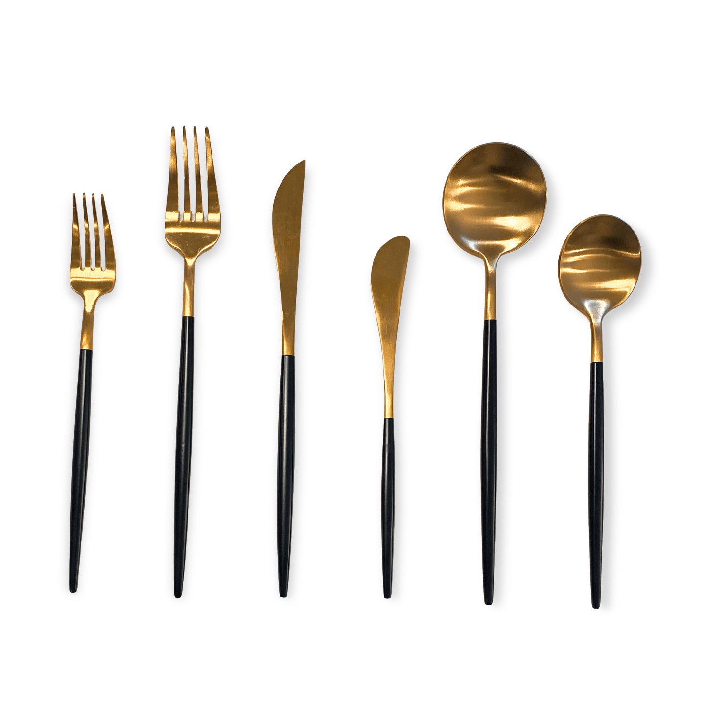 Opulence Gold w/ Black Handle Cutlery Set