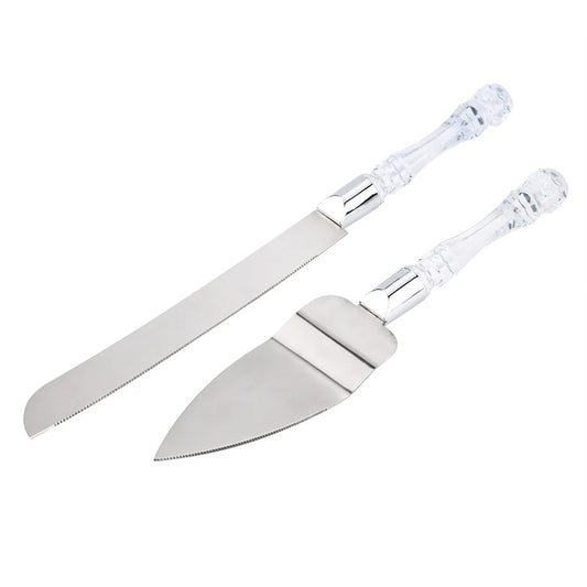Acrylic Handles Cake Cutting Set