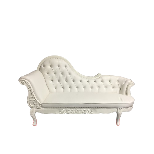 White Leather Love Seat