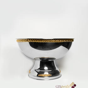 Stainless Steel w/ Gold Rim Punch Bowl