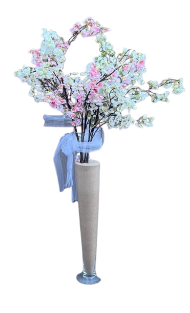 Pink and White Floral Arrangement Set