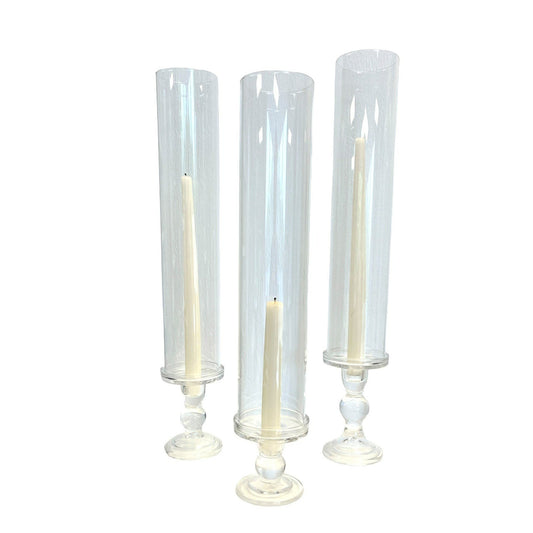 3 Glass Tall Candle Holders