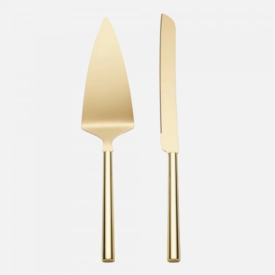 Gold Cake Cutting Set