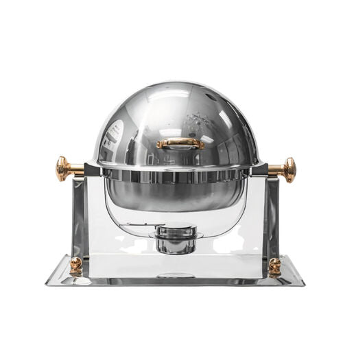 Round Roll Top Chafer (8 Qt) w/ Copper Handles