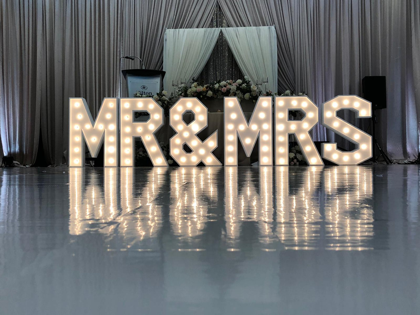 "MR & MRS" Marquee Letters w/ Lights