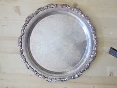 Silver 12" Scalloped Rim Round Platter