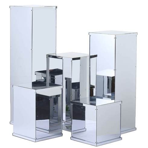 Silver w/ Mirror Finish Rectangle Plinths