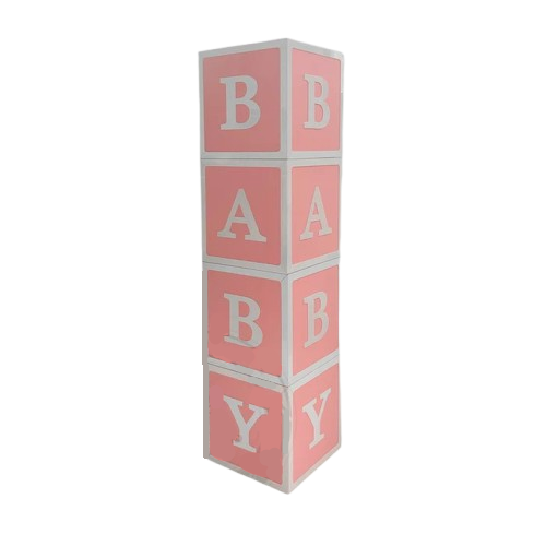 Pink & White Baby Blocks