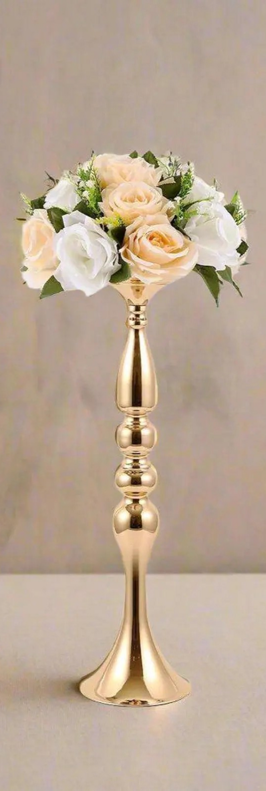 Gold Flower Stand w/ Tall Stem - Style 1