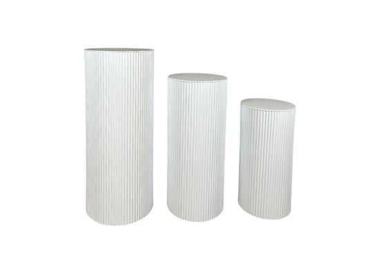White Ripple Cylinder Plinths